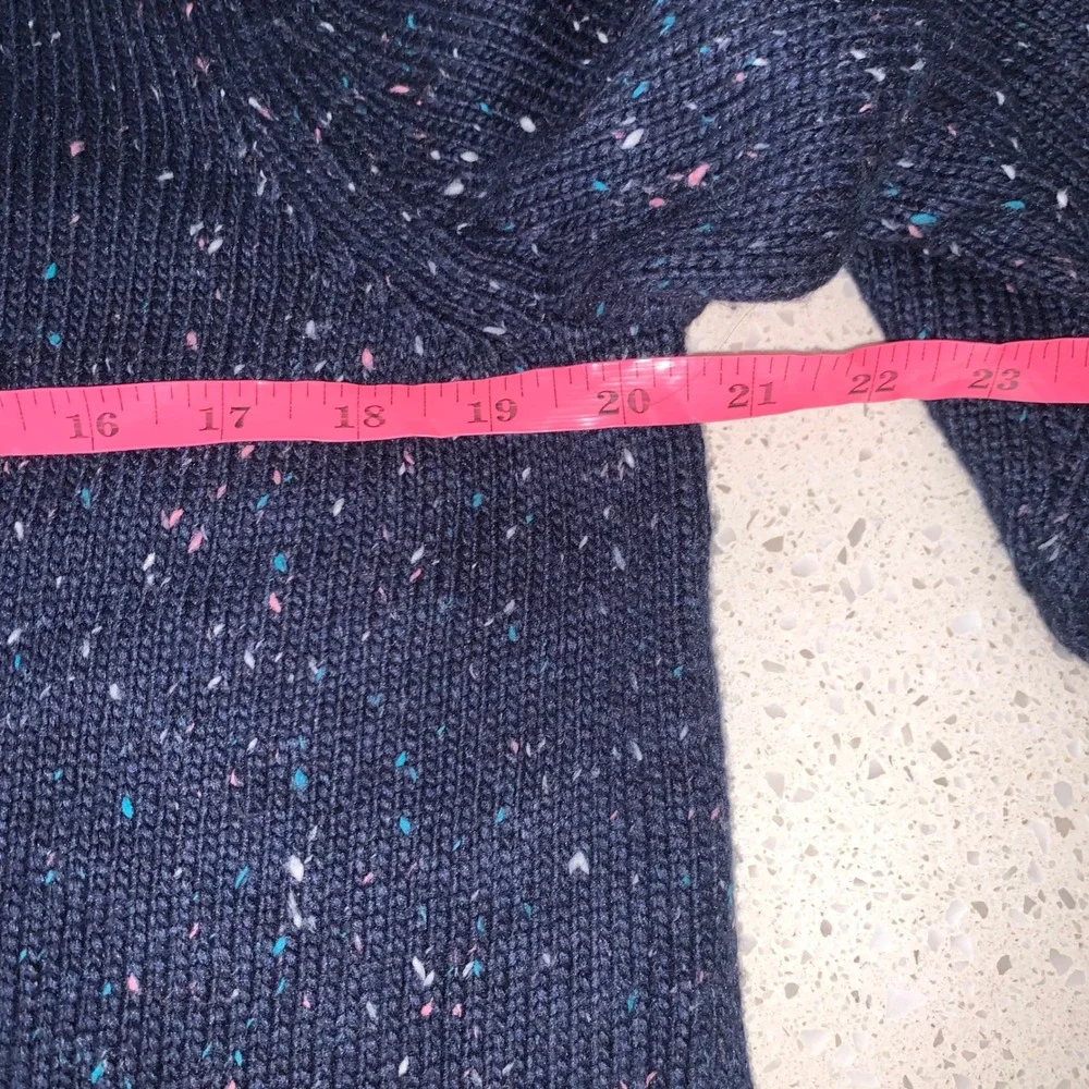 Talbots‎ Petite XLp Navy Blue Confetti Cable Knit Sweater Dress BD3027 06/21